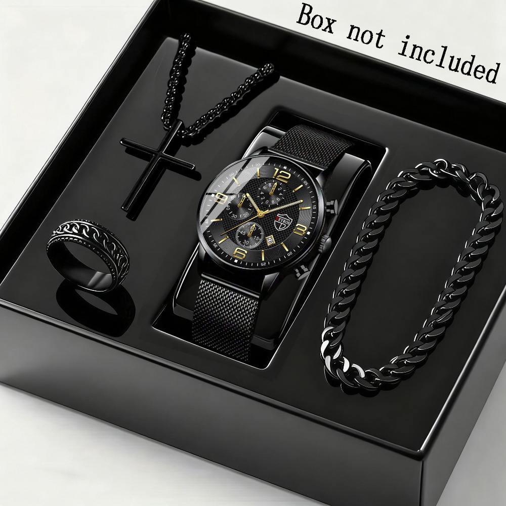 4pcs/set Men'S Elegant Quartz  - đánh giá và giá Men Accessories Elegant