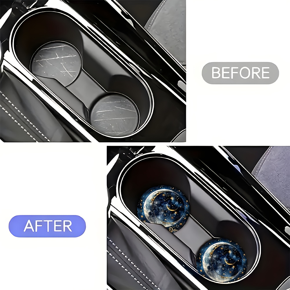 2pcs Starry Night Moon Car Cup - đánh giá và giá Men Accessories Elegant