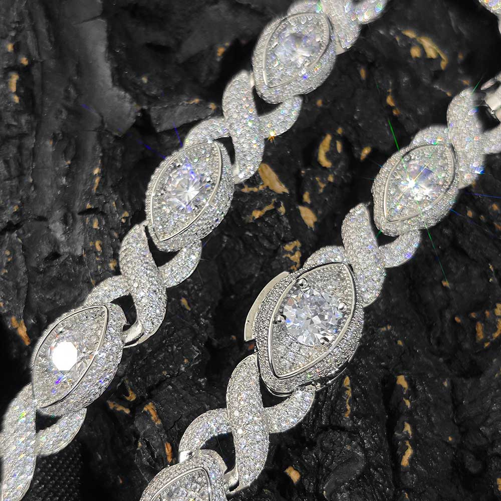 15MM Iced Out Evil Eye Infinit - đánh giá và giá Men Accessories Evil Eye