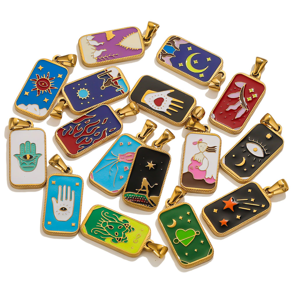 5pcs Stainless Steel Enamel Ta - đánh giá và giá Men Accessories Evil Eye