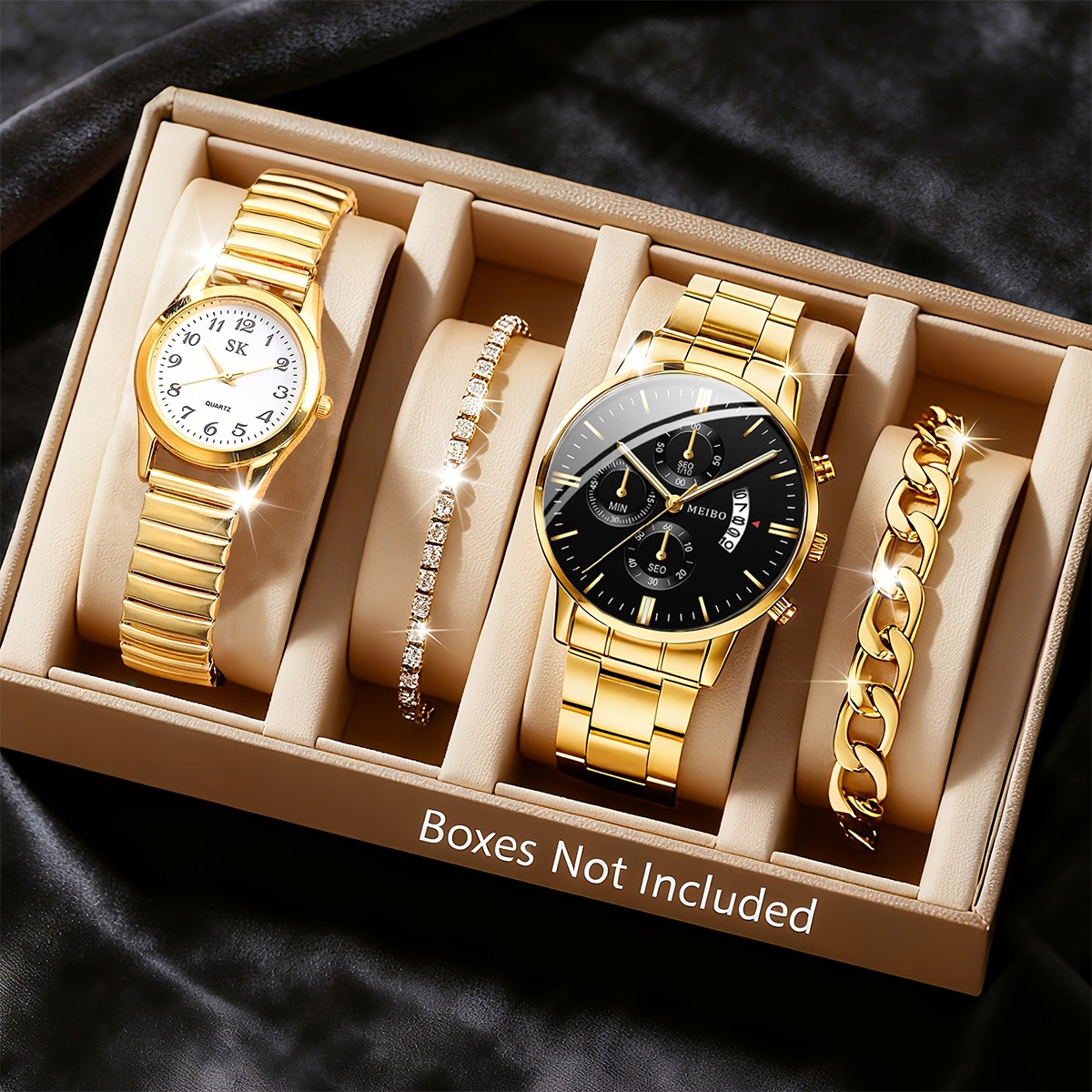 4PCS Fashion Couples Watches B - đánh giá và giá Men Accessories Elegant