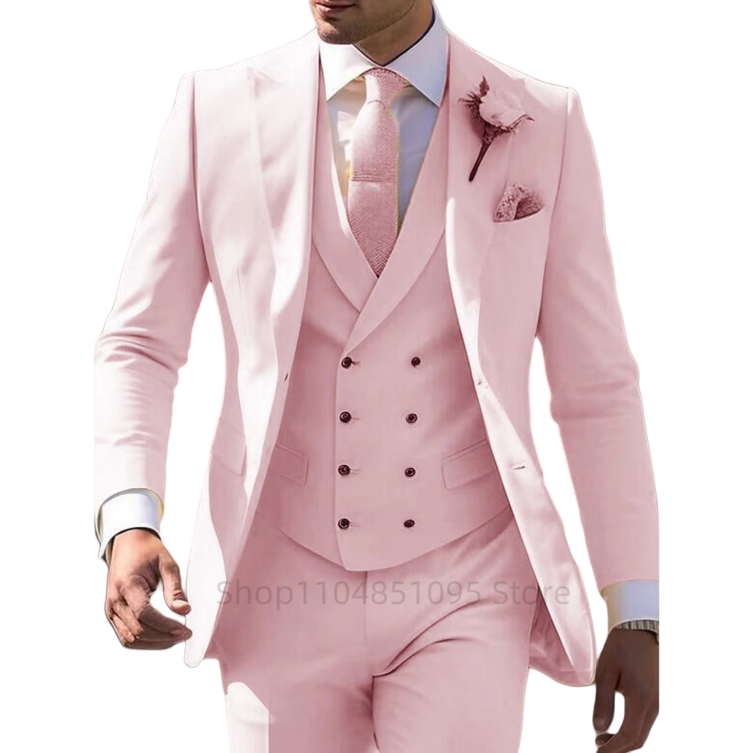 Elegant 3 Piece Pink Men's Sui - đánh giá và giá Men Accessories Elegant