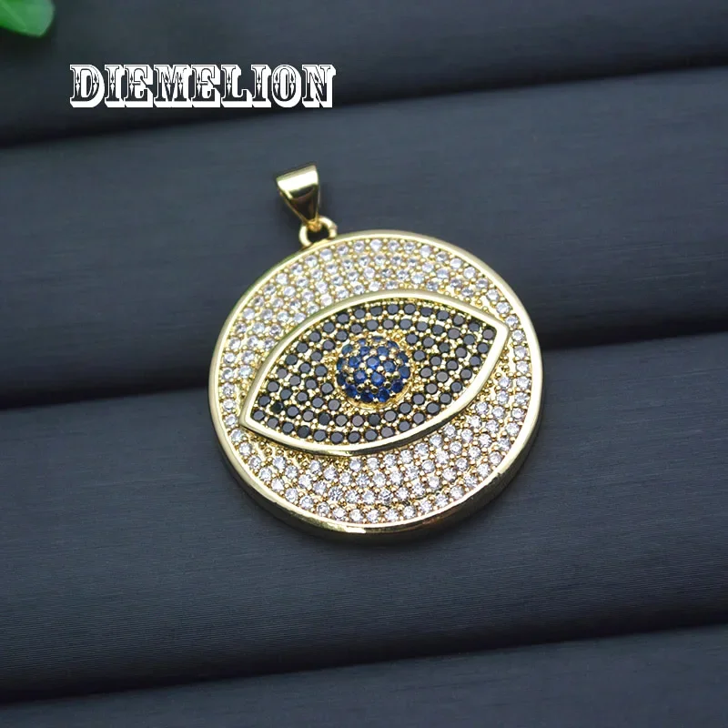 Big Round Full Cubic Zirconia  - đánh giá và giá Men Accessories Evil Eye