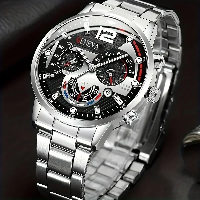 2pcs Stylish Round Face Quartz - đánh giá và giá Men Accessories Elegant
