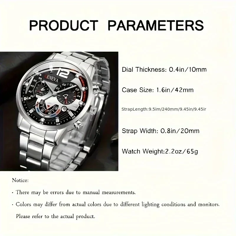 2pcs Stylish Round Face Quartz - đánh giá và giá Men Accessories Elegant