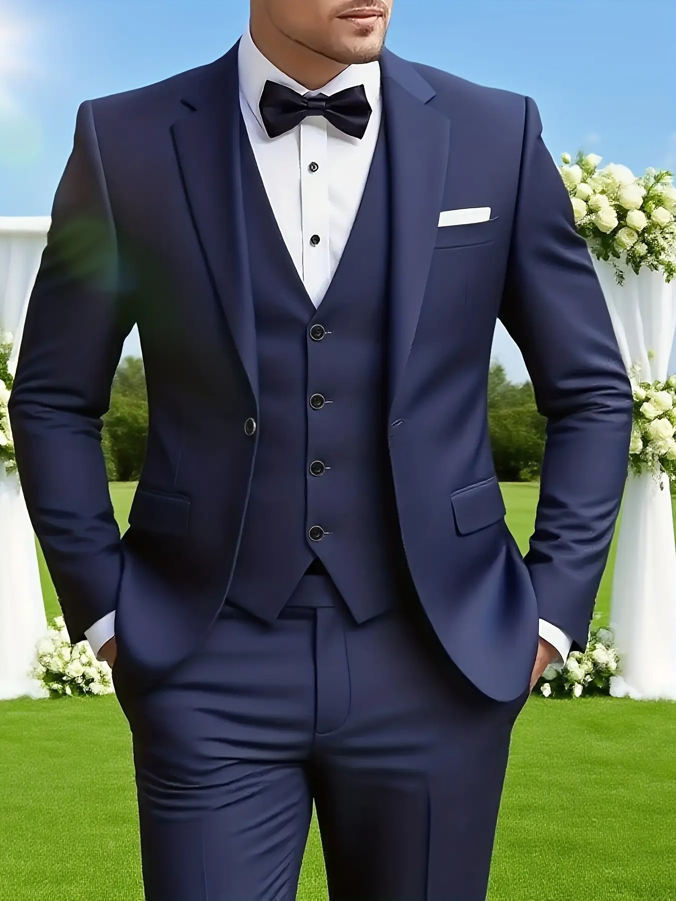 Men's Formal Office Suit 3-Pie - đánh giá và giá Men Accessories Elegant